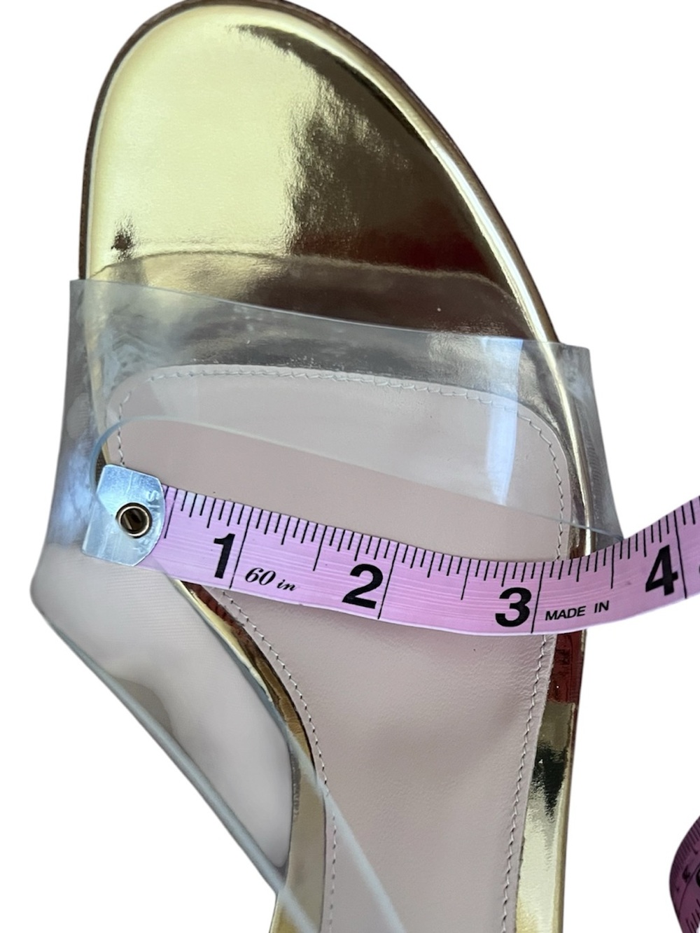 Gianvito Rossi Metropolis Glass Trasp Clear Gold Strappy Sandals Heels 37.5 37 7 - Picture 13 of 15